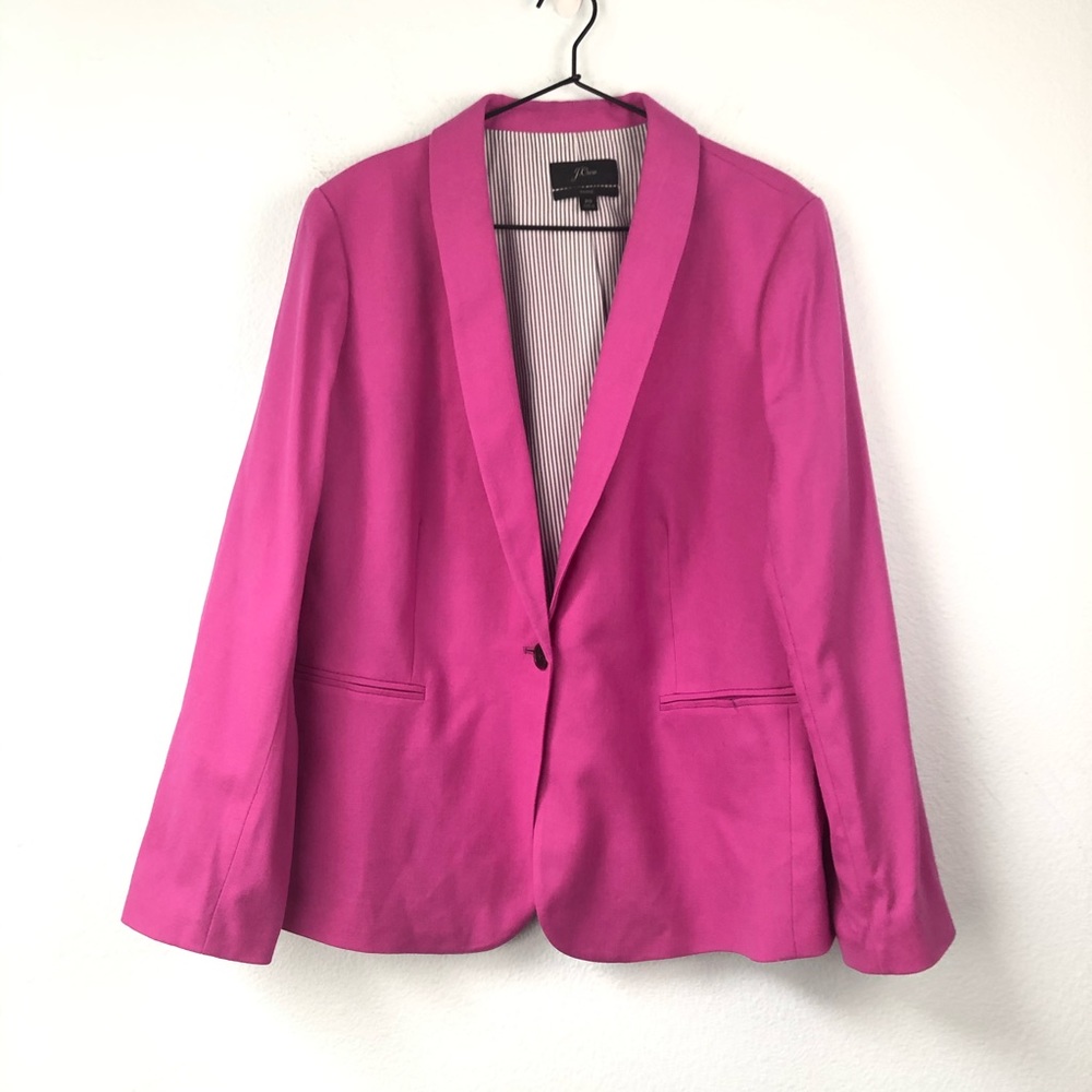 J Crew Parke Wool Blazer Jacket Fuchsia Pink 20 - Picture 2 of 8